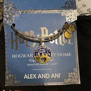 Alex and Ani Hogwarts Charm Bracelet in Gold and Blue